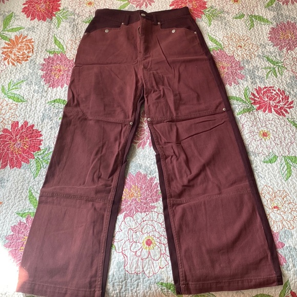 UO duo tone burgundy pant - Picture 1 of 5